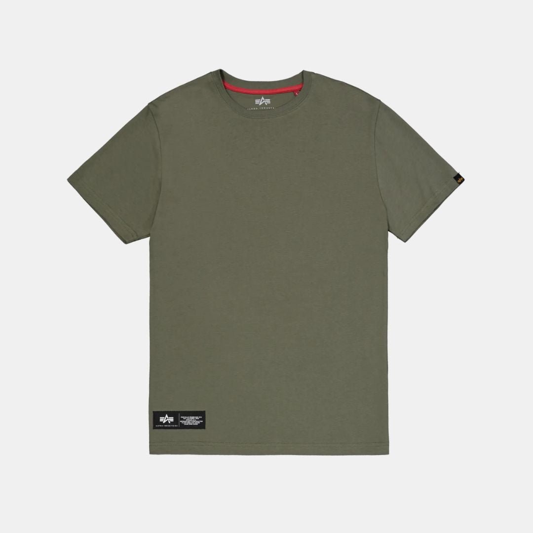 Alpha Industries Label T Back Print Dark Olive