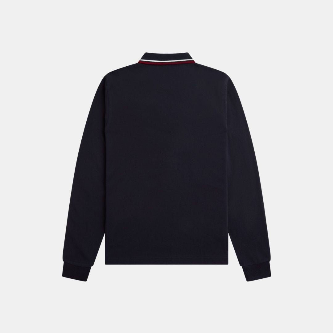 Fred Perry LS Polo M3636 Twin Tipped Navy - Image 2