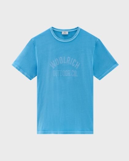 Woolrich Light Garment-Dyed T-Shirt Alaskan Blue