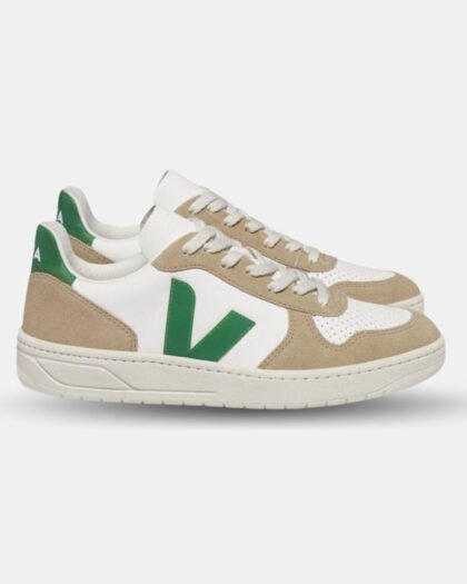 Veja Men's V-10 Chromefree Leather Extra White Emeraude Sahara