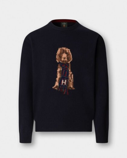 Hackett London Harry Knit Crew Midnight Blue