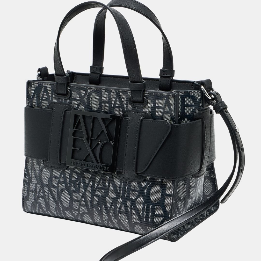 Armani Exchange Susie Momogram Tote M Beige-Nero - Image 3