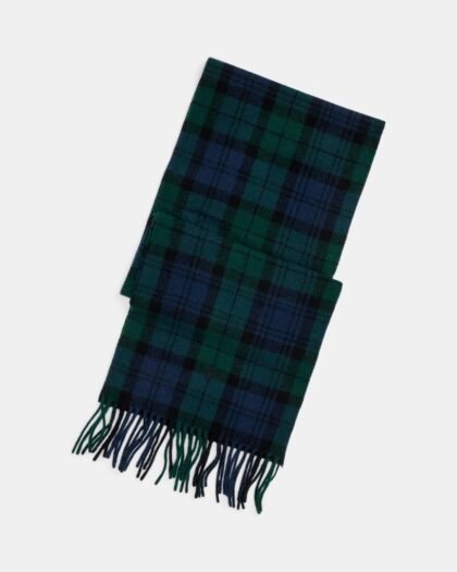 Polo Ralph Lauren Tartan Fringe Wool Scarf Blackwatch