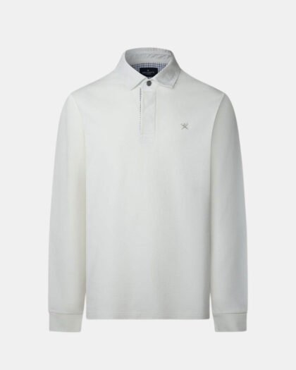 Hackett London Woven Polo Trim Rugby Off White
