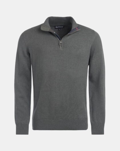Barbour Cotton Half-Zip Jumper Olive Marl