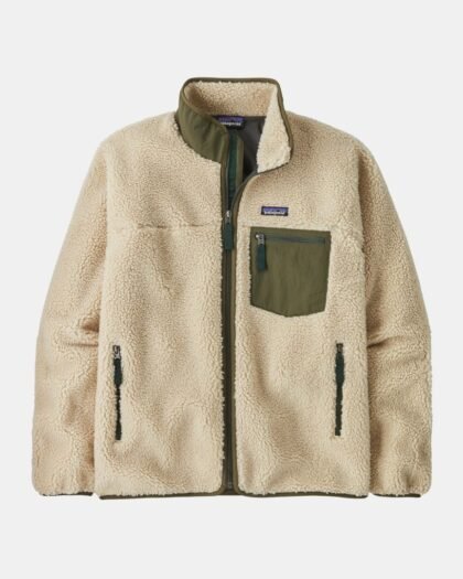 Patagonia Men's Classic Retro-X Fleece Jacket Dark Natural w/Basin Green