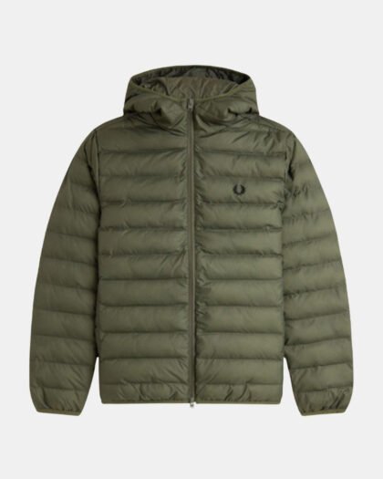 Fred Perry Hooded Insulated Jacket Laurel Wreath Green