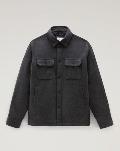 Woolrich Alaskan Wool Overshirt Men's Charcoal Melange