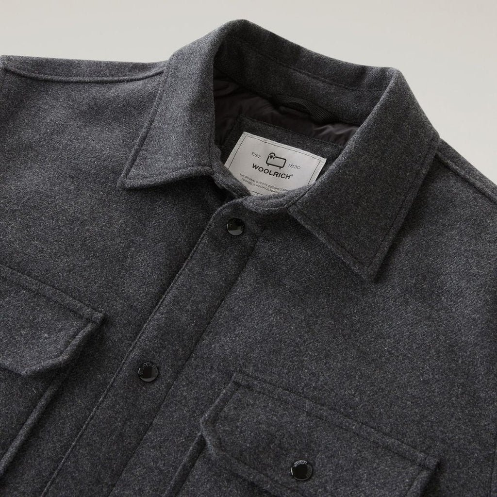 Woolrich Alaskan Wool Overshirt Men's Charcoal Melange - Image 4