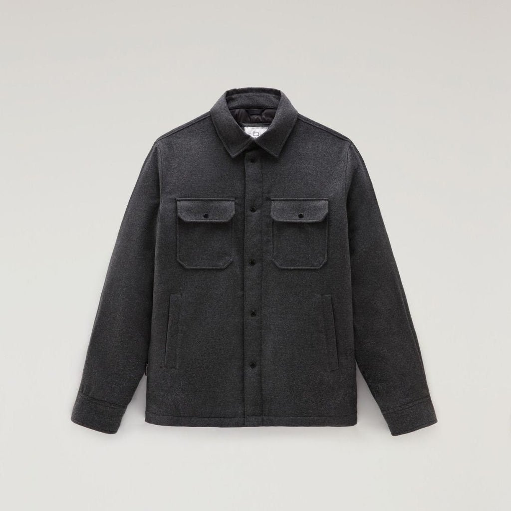 Woolrich Alaskan Wool Overshirt Men's Charcoal Melange
