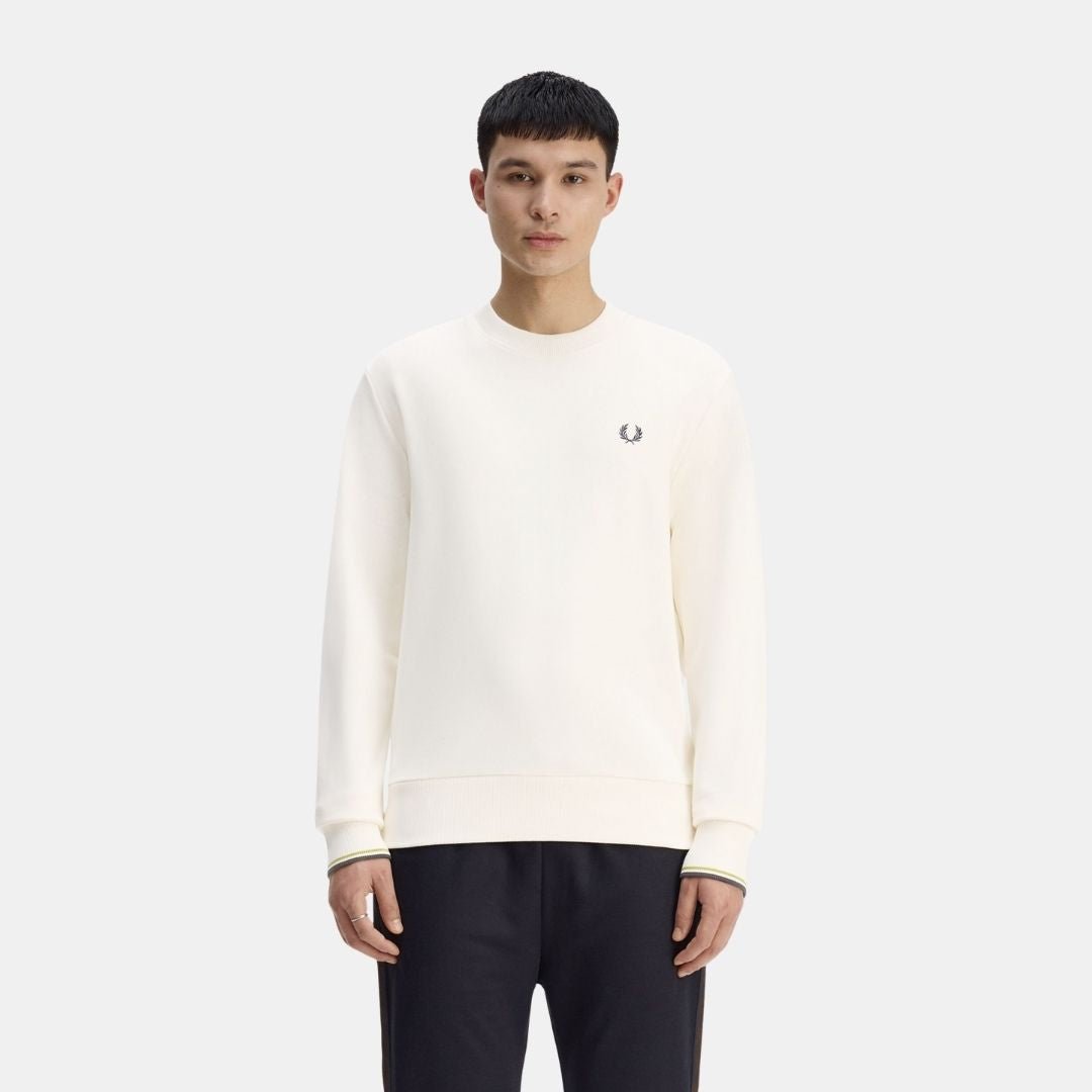 Fred Perry Crew Neck Sweatshirt Ecru-Grey - Image 2