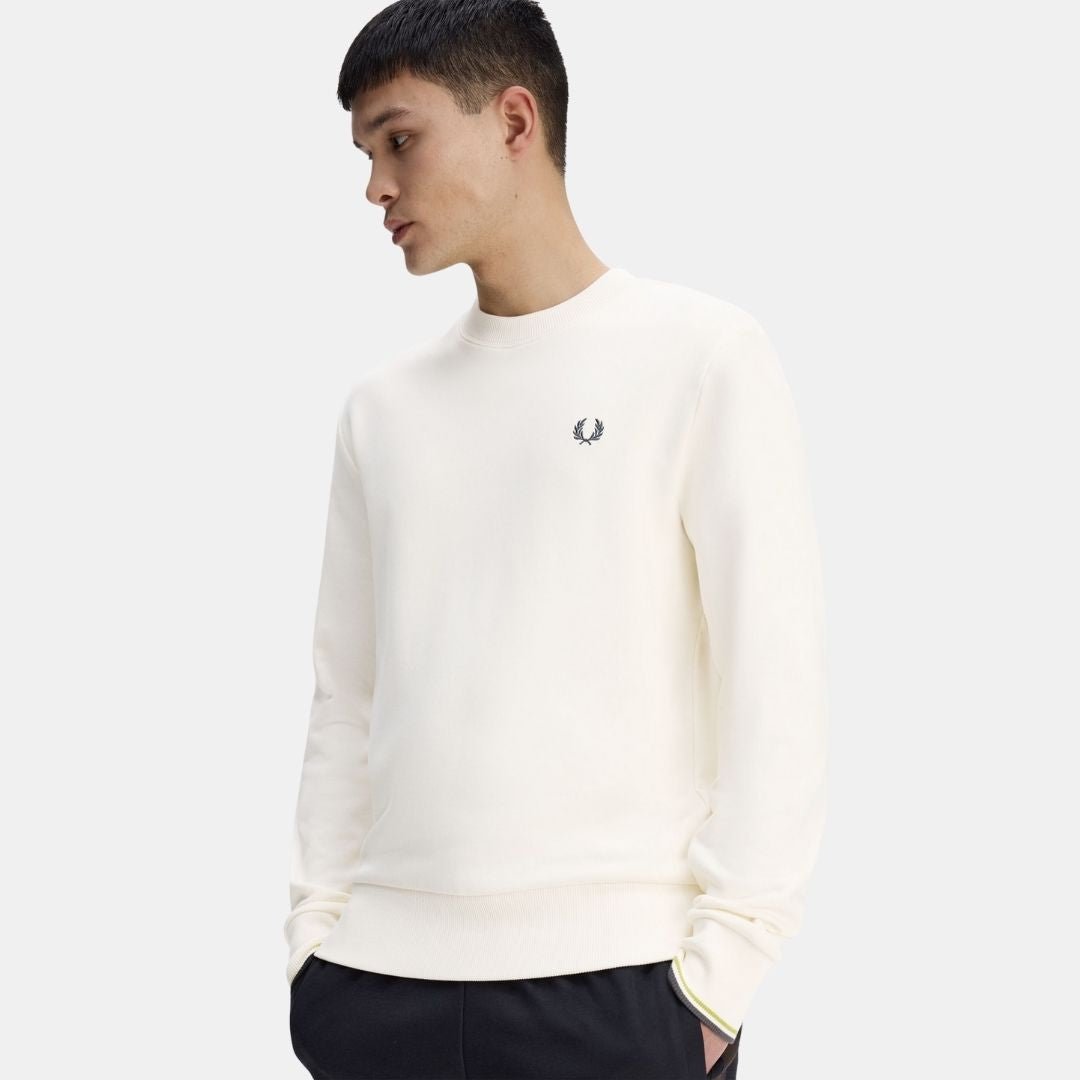 Fred Perry Crew Neck Sweatshirt Ecru-Grey - Image 3