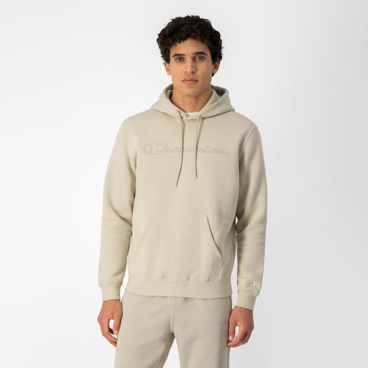 Champion Hoodie Sweatshirt 218282 Beige - Image 2