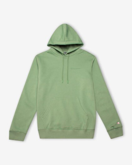 Champion Legacy Hoodie Small Script Logo Fleece 218287 Green