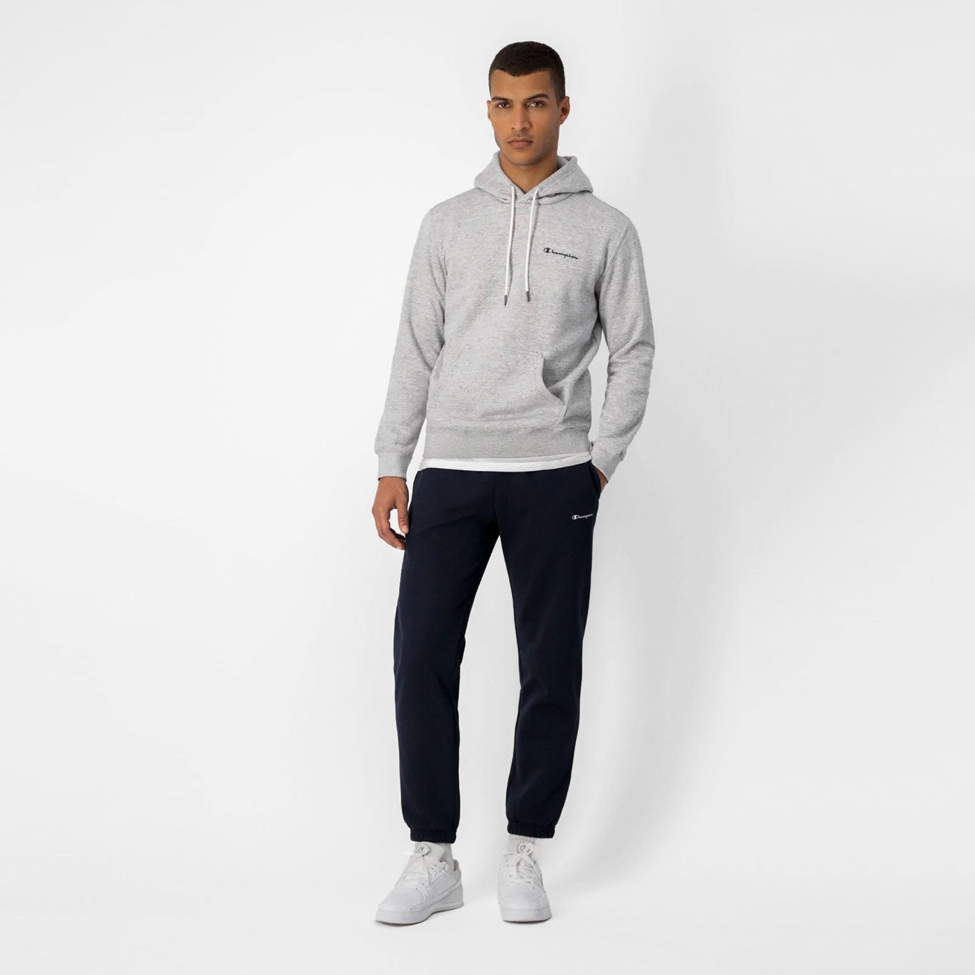 Champion Legacy Hoodie Full-Zip Script Logo Fleece 218289 Grey - Image 4