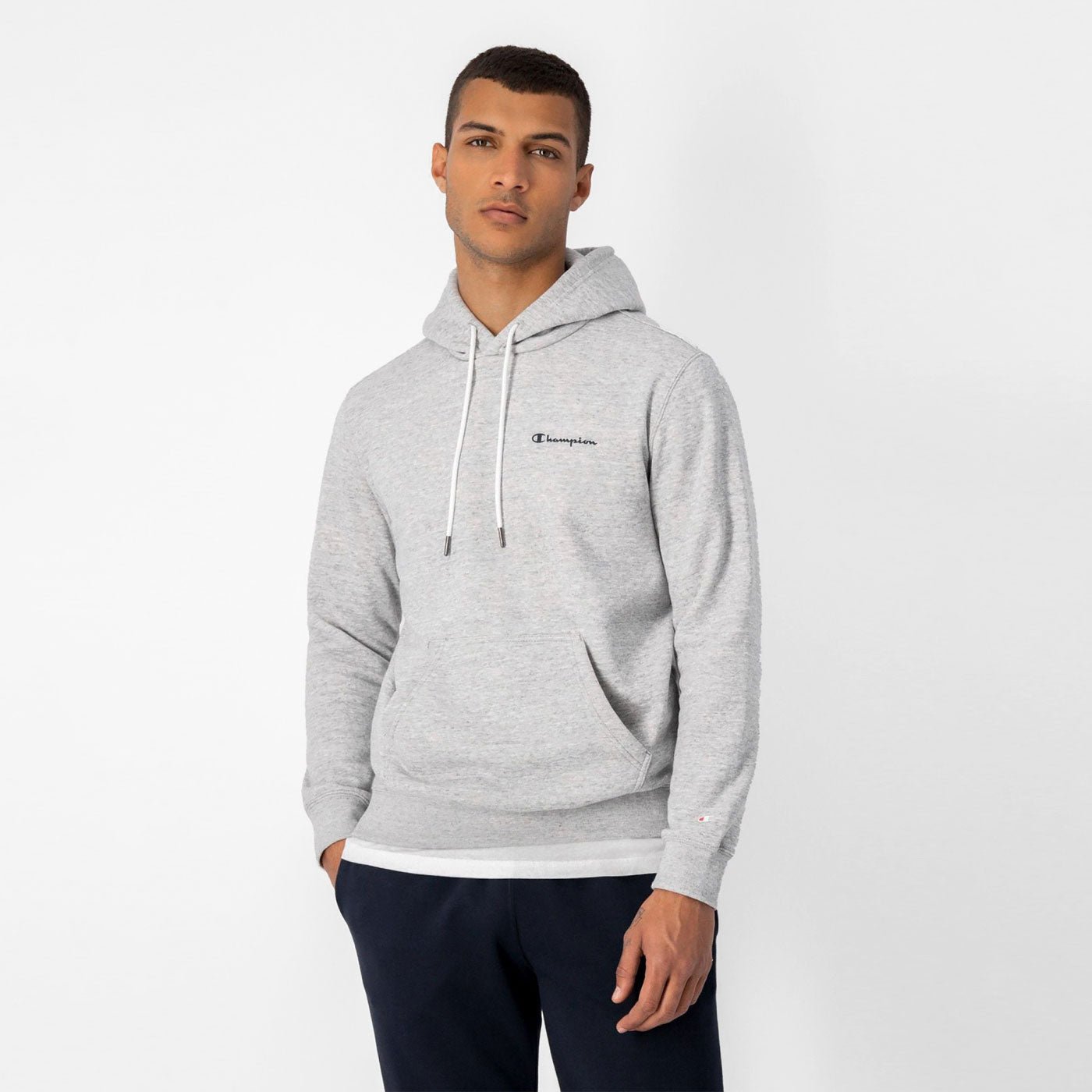 Champion Legacy Hoodie Full-Zip Script Logo Fleece 218289 Grey - Image 2