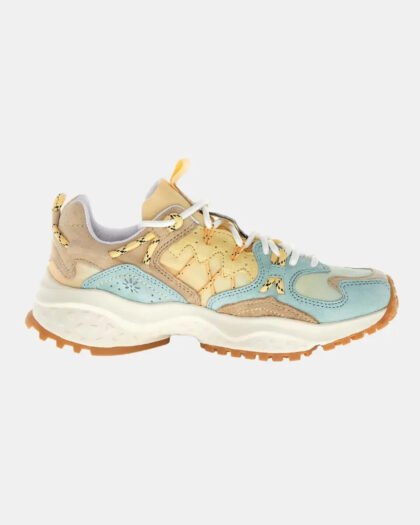 Flower Mountain Yamabushi Women's Suede-Nylon R Mentos-Sand-Pale Yellow