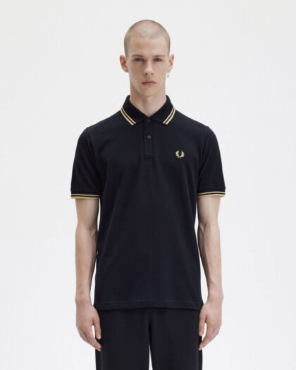Fred Perry Polo M12 Black & Champagne