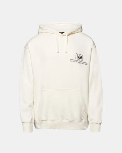 Lee Logo Loose Hoodie Ecru