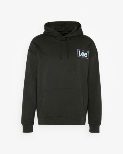 Lee Logo Loose Hoodie Washed Black