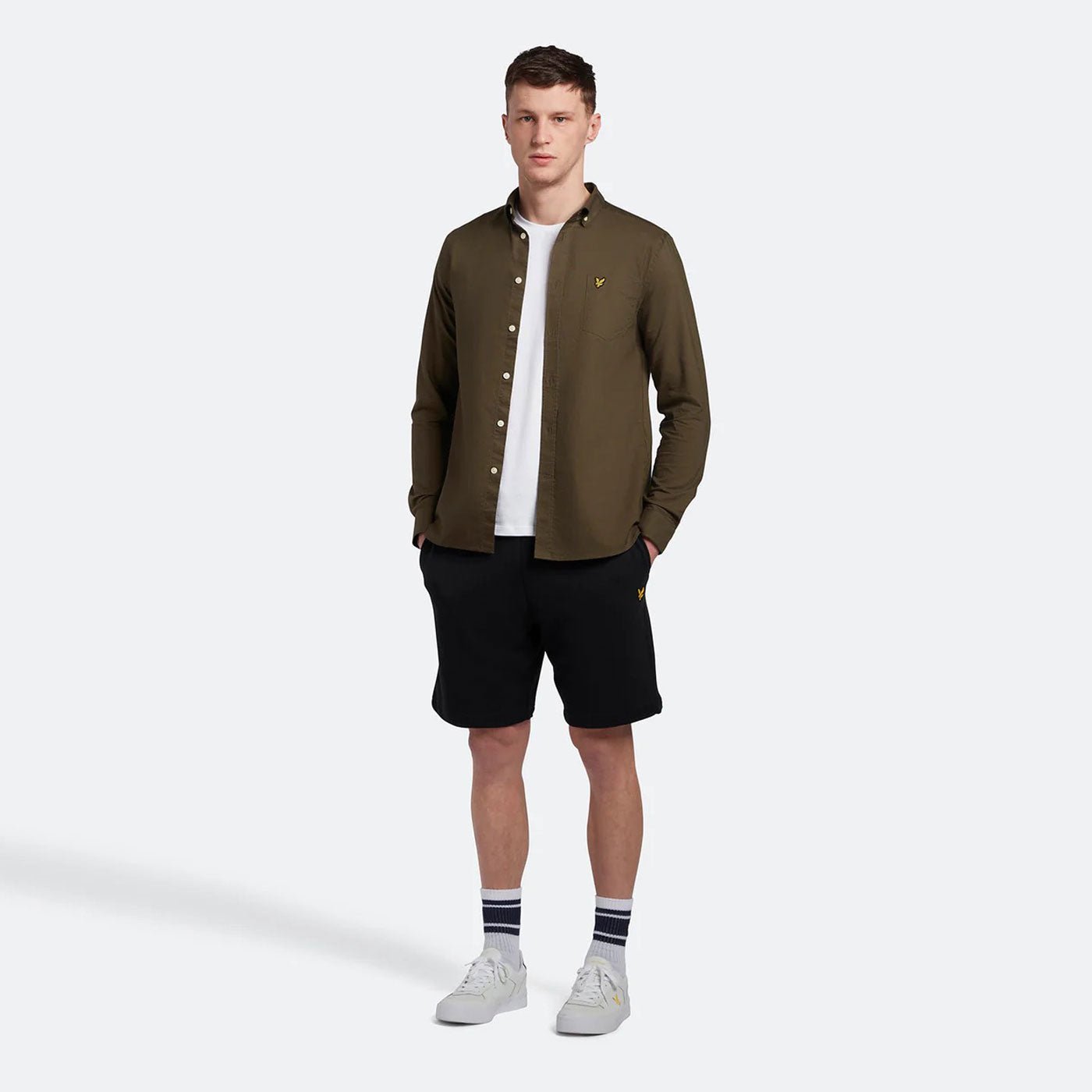 Lyle & Scott Regular Fit Light Weight Oxford Shirt Olive - Image 4