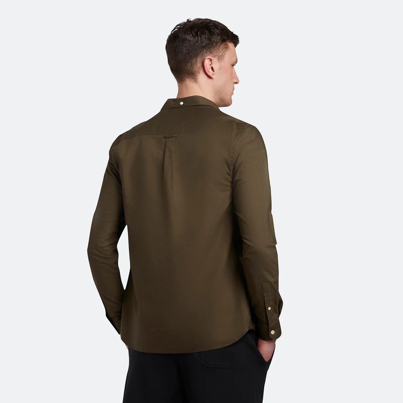 Lyle & Scott Regular Fit Light Weight Oxford Shirt Olive - Image 3