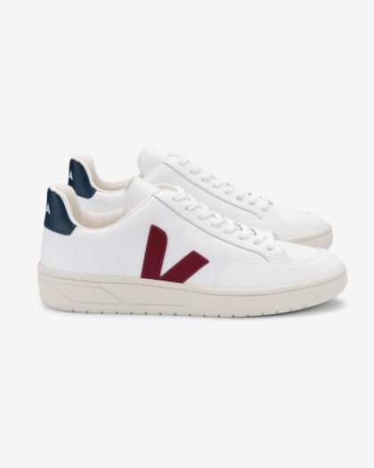 Veja Women's V-12 Leather Extra White Marsala Nautico