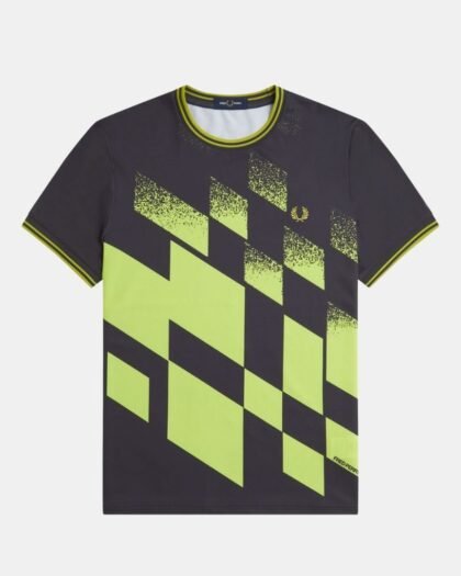 Fred Perry Tennis Printed T Shirt Anchor Grey