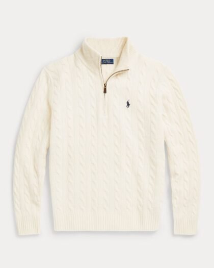 Polo Ralph Lauren Long Sleeve Pullover Quarter Zip Cream