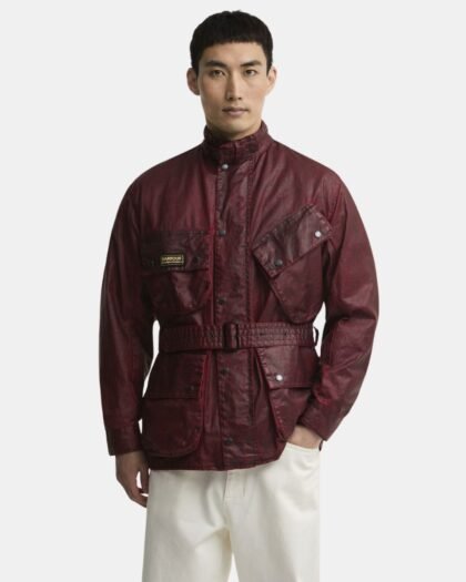 Barbour International Distressed 90th Anniversary A7 Casual Garnet