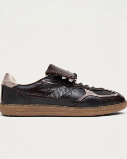Alohas 490 Club Vintage Effect Dark Chocolate Leather Sneakers