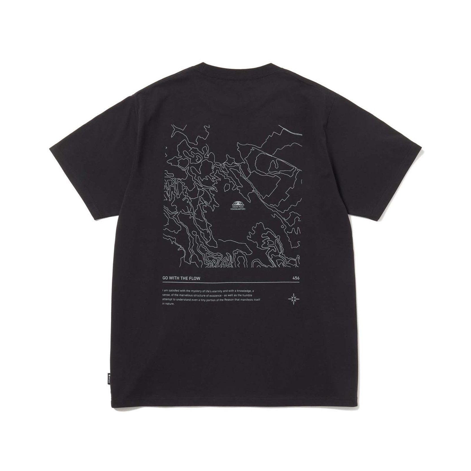 Snow Peak HQ Topographic Map T-Shirt Black - Image 2