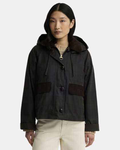 Barbour Adina Checked Wax Olive