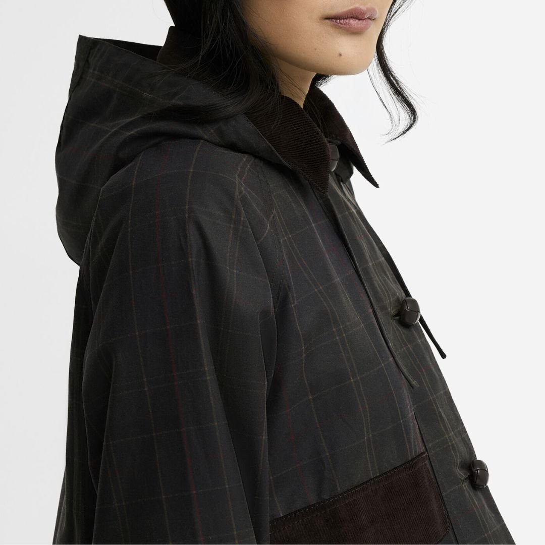 Barbour Adina Checked Wax Olive - Image 4