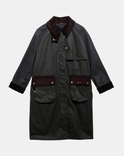 Barbour Checked Kirklees Wax Jacket Olive