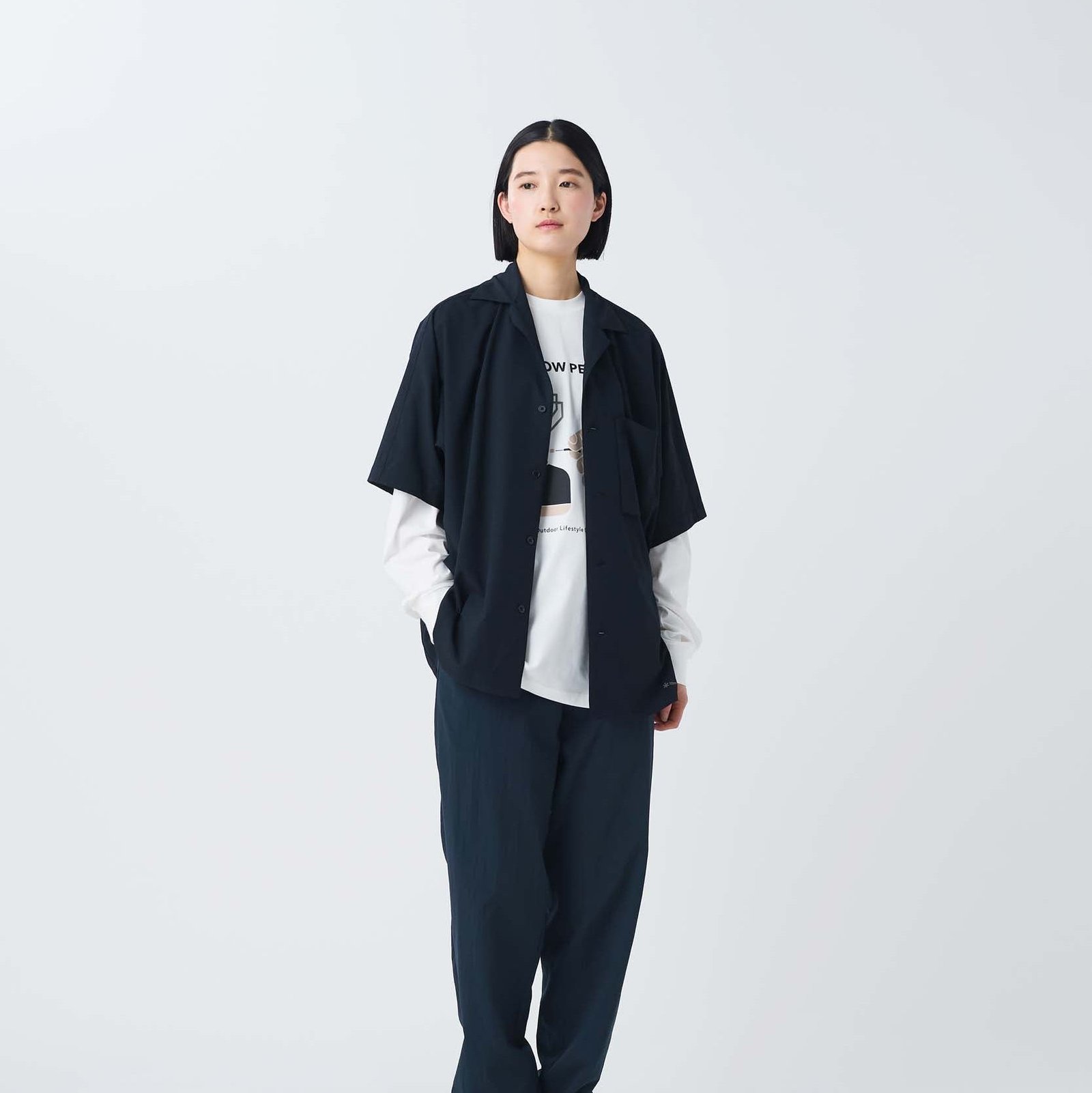 Snow Peak Airo Short Sleeve Shirt Black - Image 2