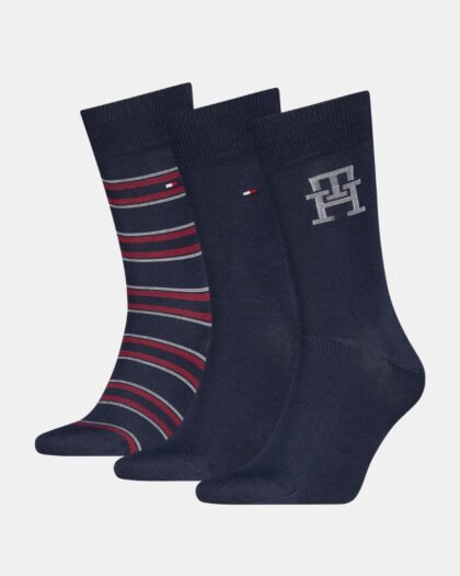 Tommy Hilfiger Men Sock 3p Giftbox Monogram S Navy
