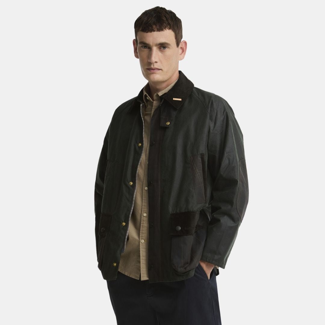 Barbour Icons Patch Bedale Wax Sage - Image 2