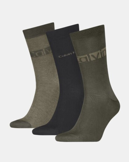 Calvin Klein Men Sock 3p Giftbox Logo St Green