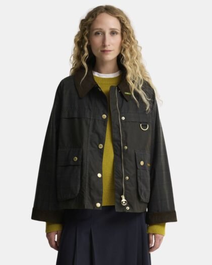 Barbour Icons Tartan Collar Spey Wax Olive