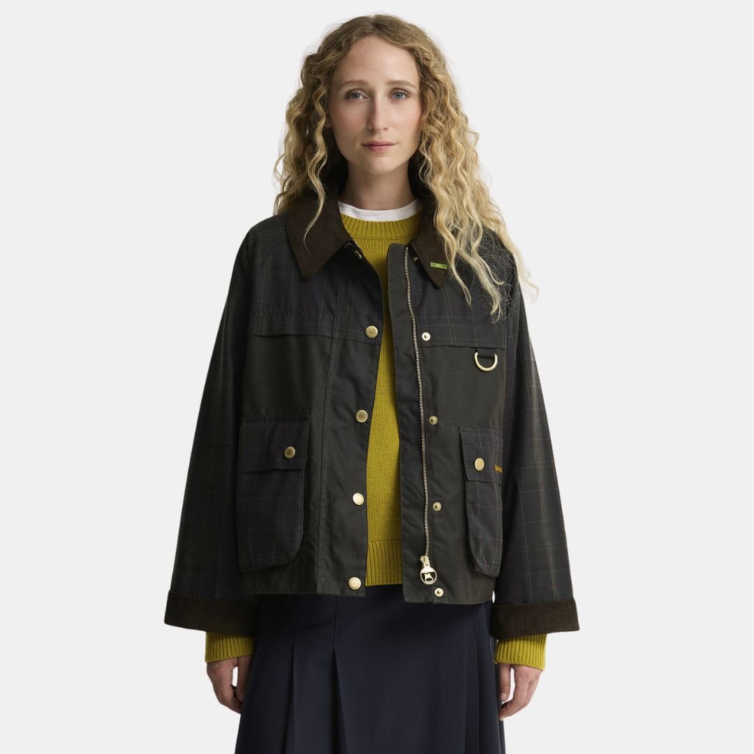 Barbour Icons Tartan Collar Spey Wax Olive